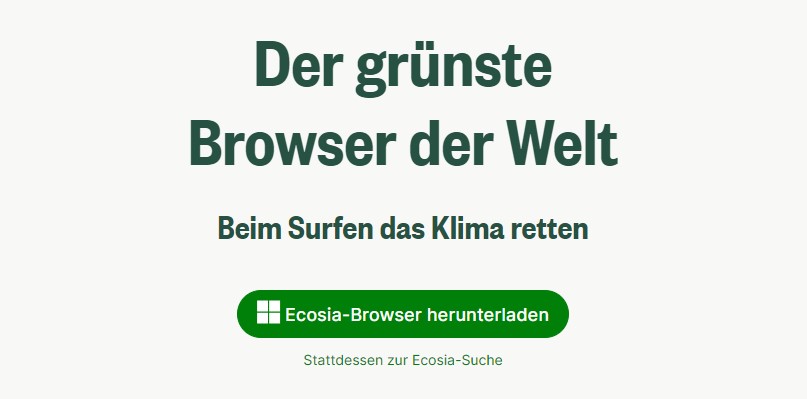 Ecosia: Suchmaschinen-Anbieter bringt Browser
