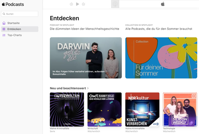 Apple Podcasts: Plattform nun auch ohne App nutzbar